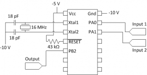 Acoustic modem microcontroller circuit